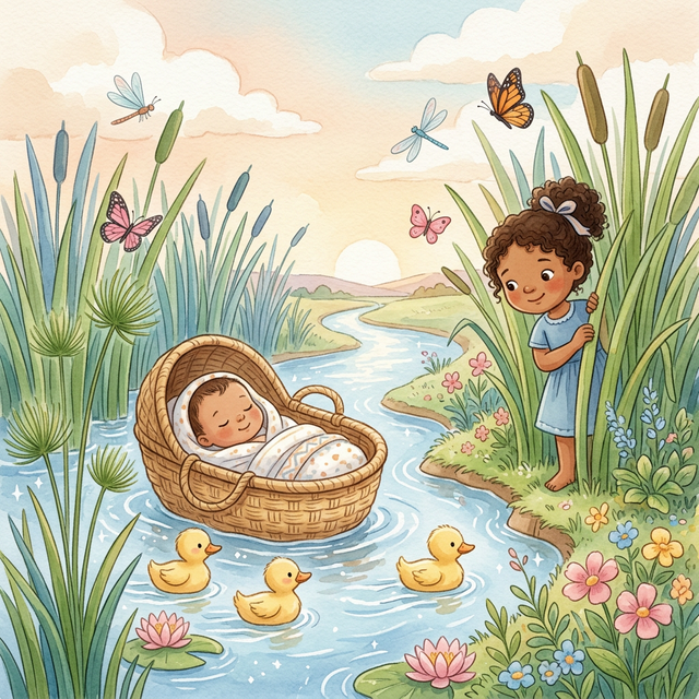 O bebê Moisés no cestinho