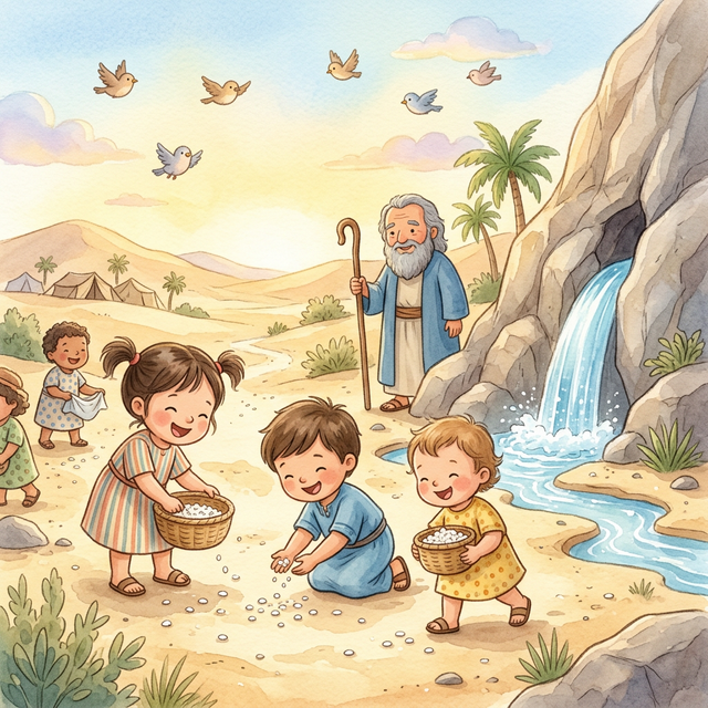 Deus envia água e comida